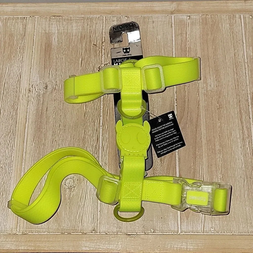 ZEE.DOG NeoPro Lime Dog H-Harness | Weatherproof | Water Resistant Zee Dog